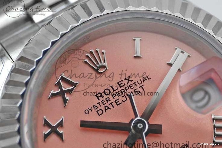 0403 ComfortFit Lady DateJust 28 SS TWF 1:1 Best Edition 904L Steel Pink Dial Roman Markers on President Bracelet NH 2183